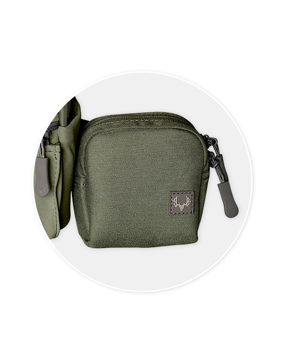 Muley Freak ranger green accessory pouch with bullet sleeves.