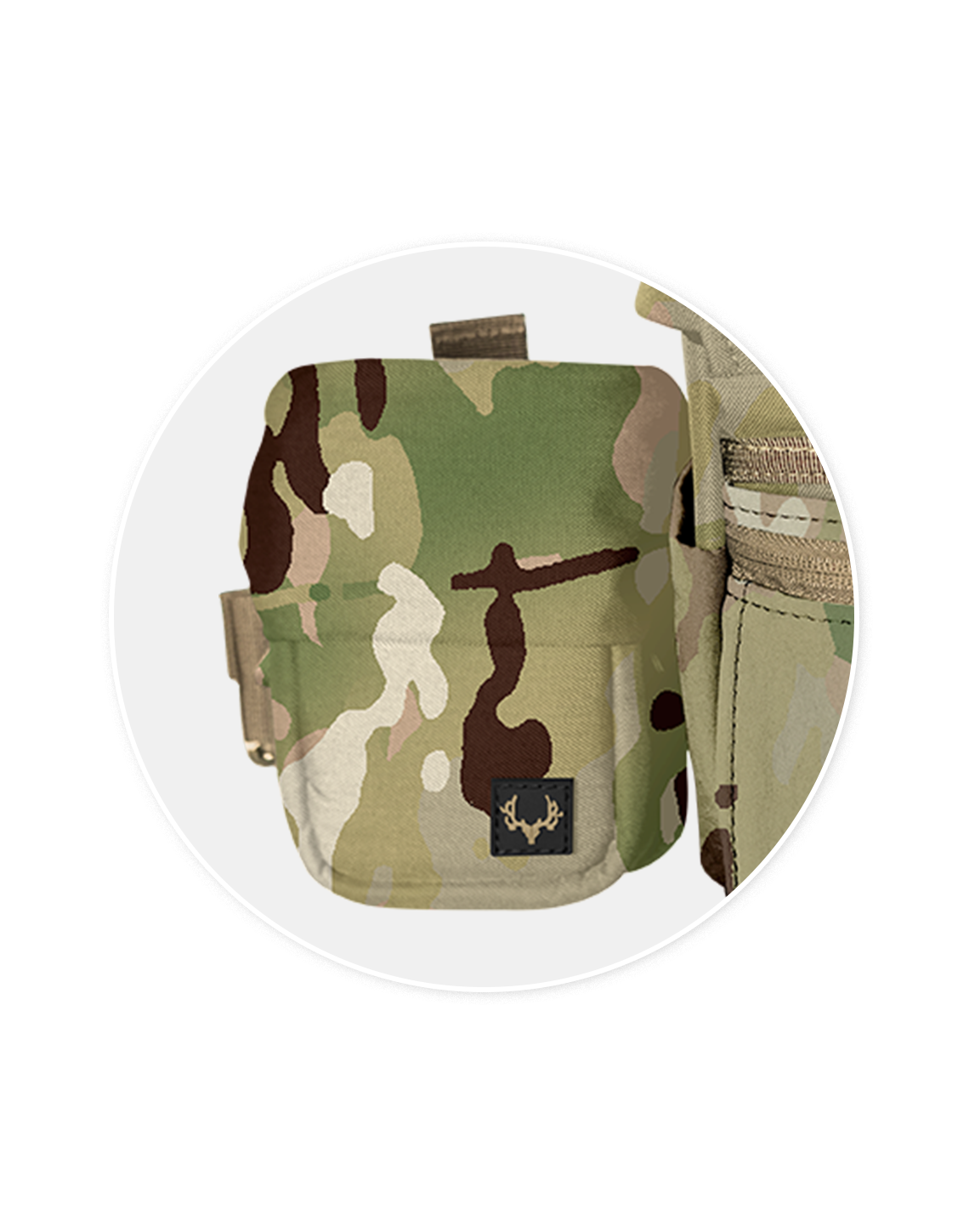 Multicam Game Changer rangefinder pouch for camouflage.