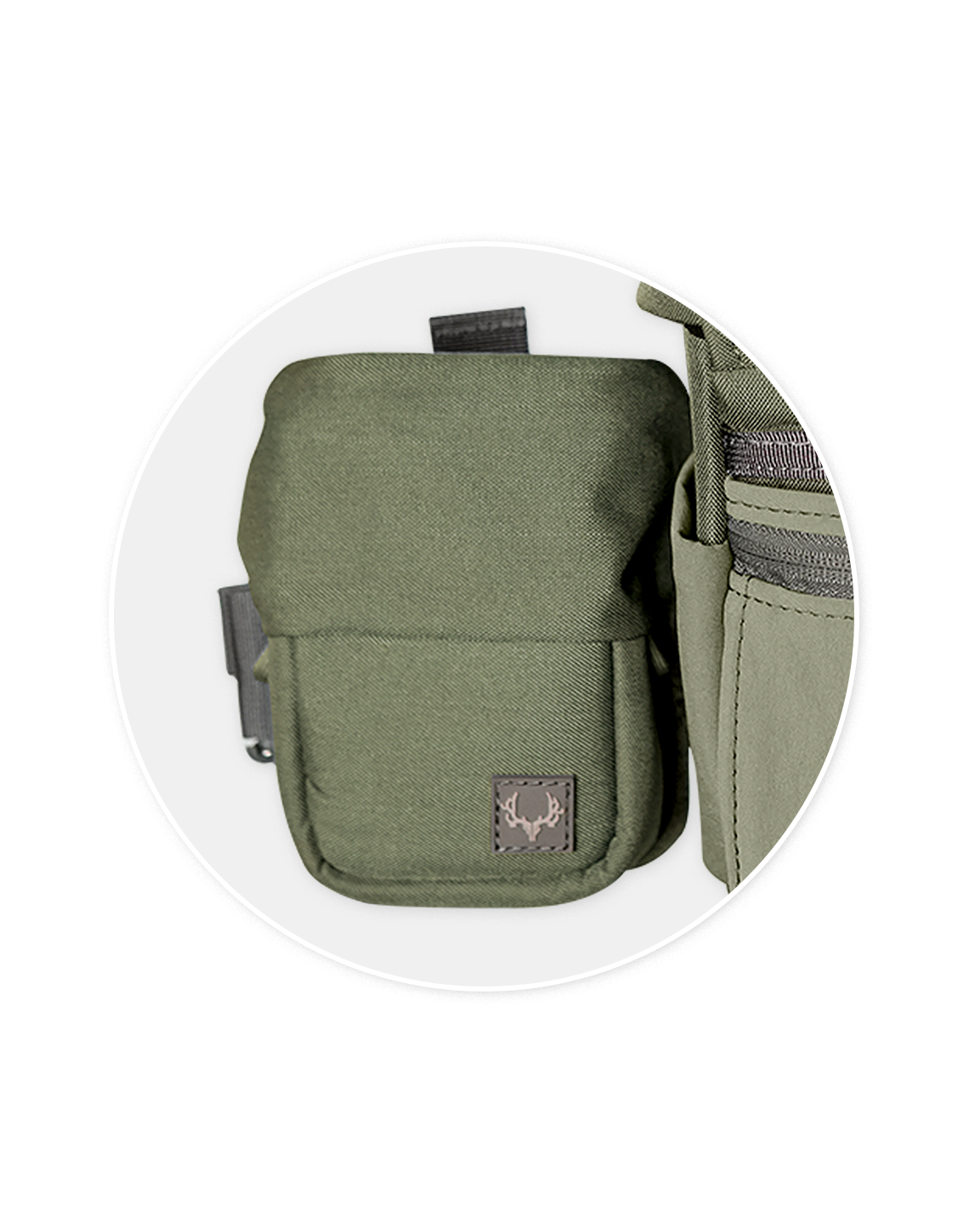 Ranger green rangefinder pouch by Muley Freak for the field.