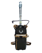 Sleek Black & Tan Game Changer Guzzler pack for versatile archery hunting.