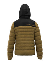 Back view of durable Smoke Puffy Jacket for outdoor hunting.
