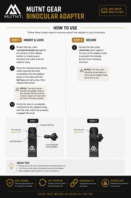 Universal Binocular Adapter Stud