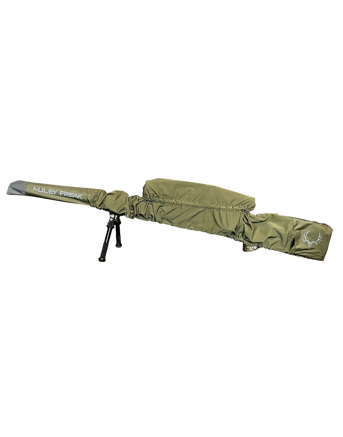 "Rifle cover with Pack-Konnect system by Muley Freak in Ranger Green for hunters.