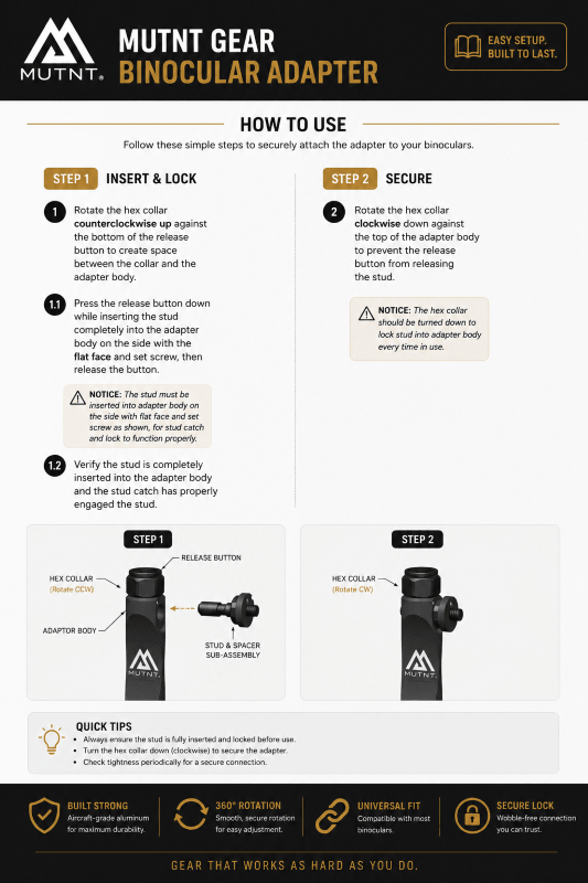 Universal Binocular Adapter Stud - Muley Freak