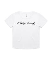 Womens Cursive Fitted Tee - Muley Freak