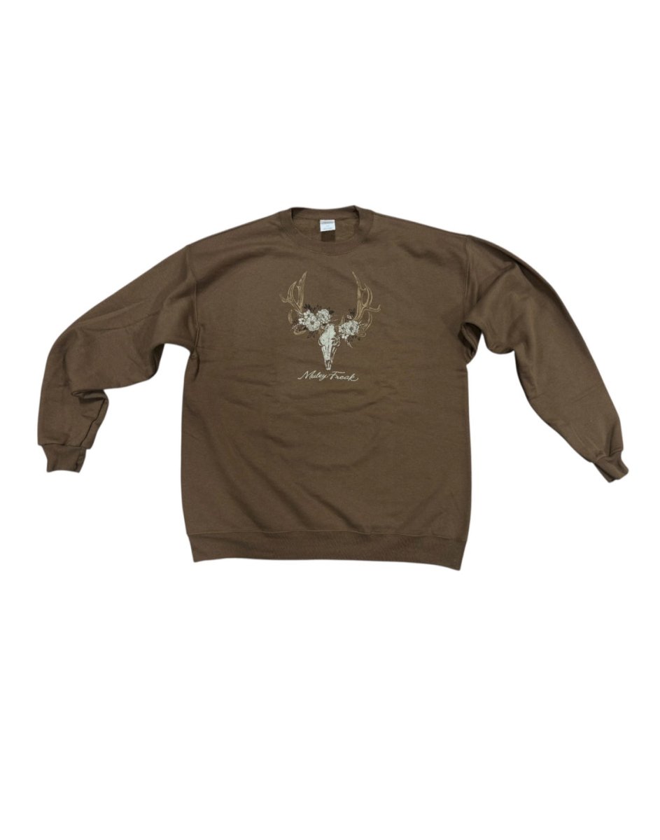 Women's Floral Skull Crew Neck - Muley Freak