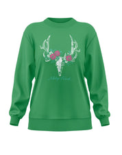 Women's Floral Skull Crew Neck - Muley Freak