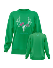 Women's Floral Skull Crew Neck - Muley Freak