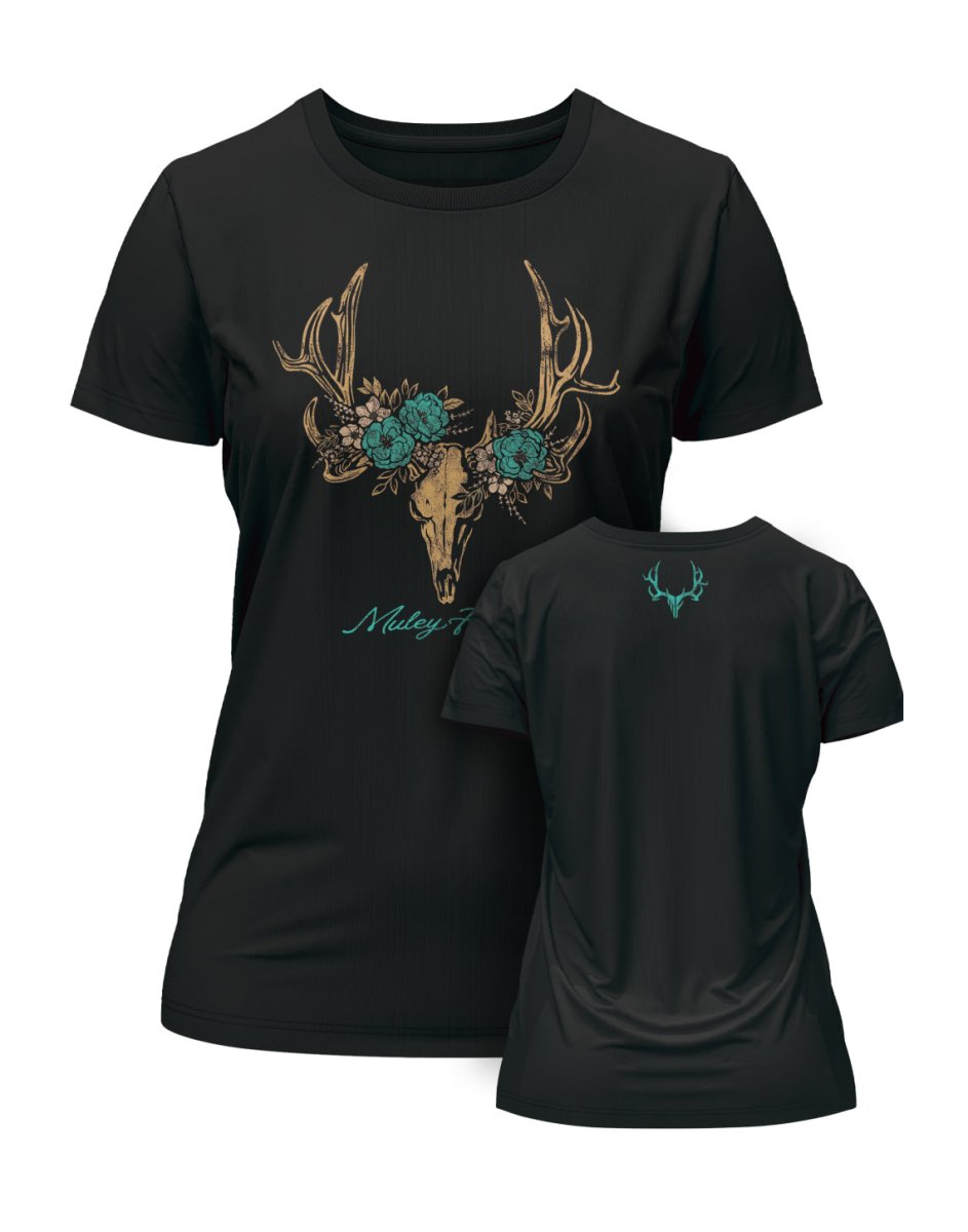 Women's Floral Skull Tee - Muley Freak