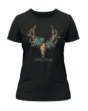 Women's Floral Skull Tee - Muley Freak