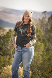 Women's Floral Skull Tee - Muley Freak