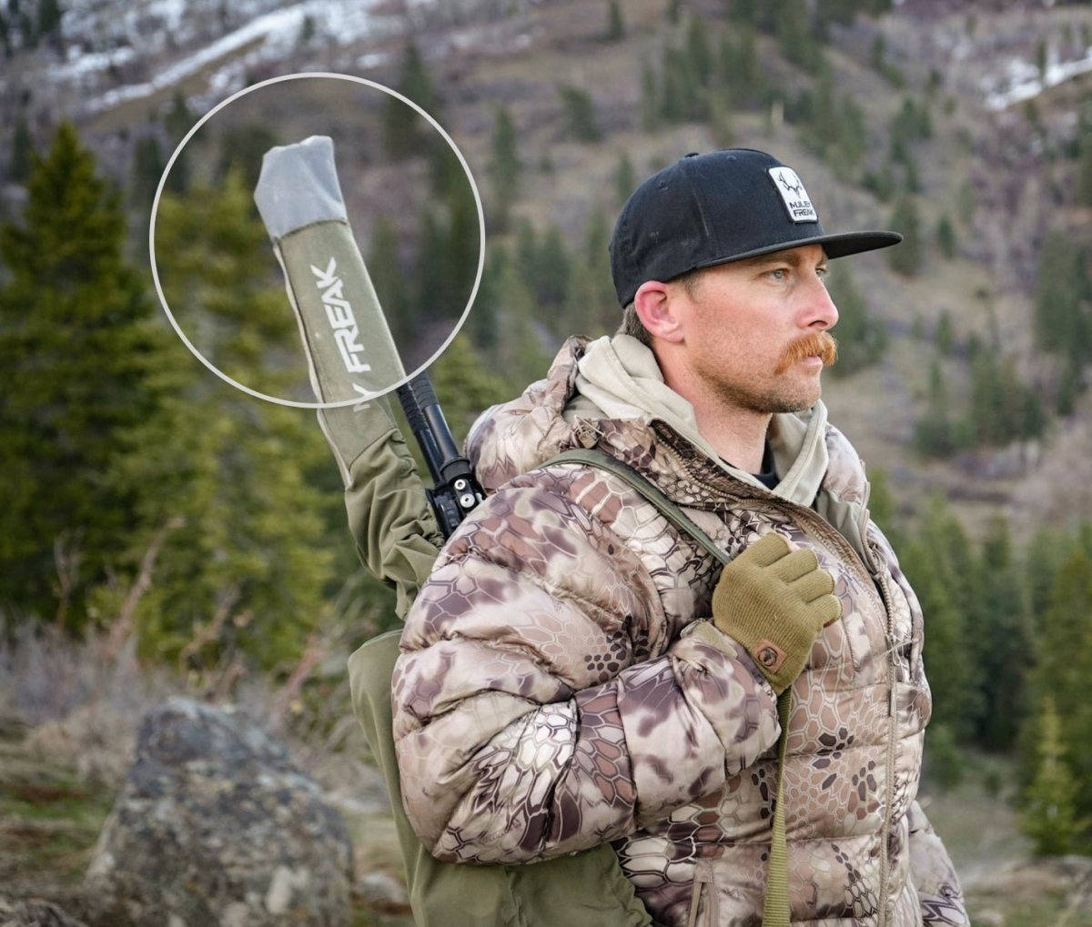 Pack-Konnect system in action, offering quick rifle access during hunts.